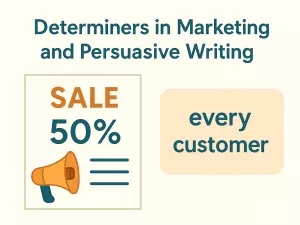 Determiners in Marketing and Persuasive Writing
