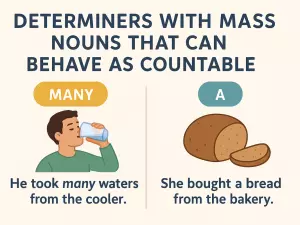 Determiners with Mass Nouns That Can Behave as Countable