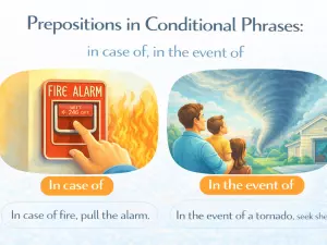 Prepositions in Conditional Phrases: in case of, in the event of
