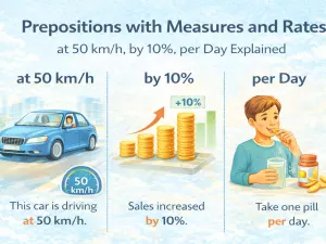 Prepositions with Measures and Rates: at 50 km/h, by 10%, per Day