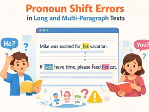 Pronoun Shift Errors in Long and Multi-Paragraph Texts
