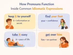 How Pronouns Function Inside Common Idiomatic Expressions