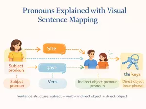Pronouns Explained with Visual Sentence Mapping