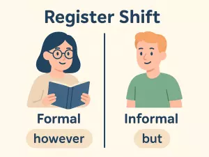 Register Shift: formal vs informal conjunction use