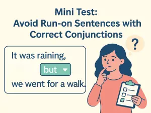 Mini Test: Avoid Run-on Sentences with Correct Conjunctions