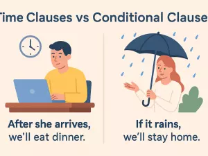 time clauses vs conditional clauses examples