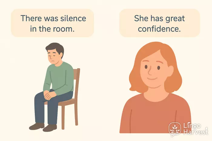 abstract nouns silence and confidence