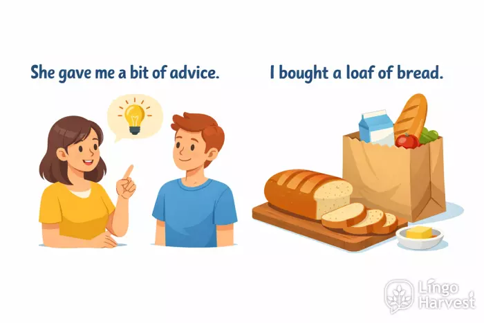 advice uncountable vs loaf of bread