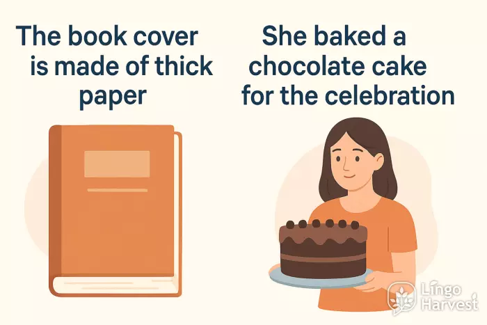 book cover thick paper chocolate cake baking