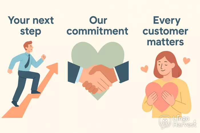 business slogans next step commitment customer care