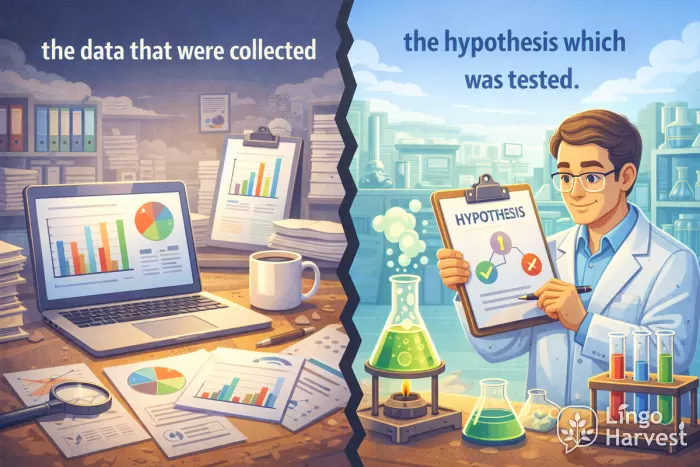 collected research data vs tested scientific hypothesis