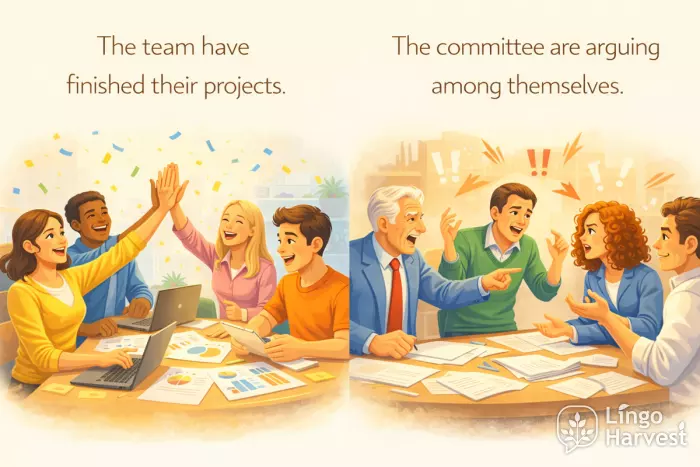 collective nouns team finished projects committee arguing themselves