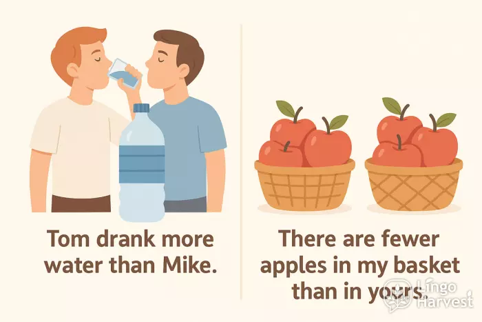 comparatives more than fewer than