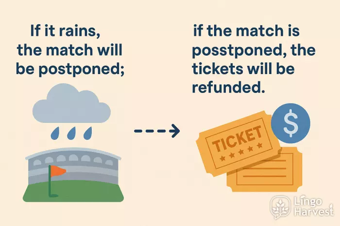 conditional chain rain postponement tickets refunded