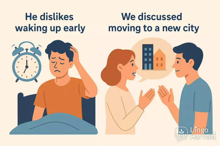dislikes waking early discussed moving new city