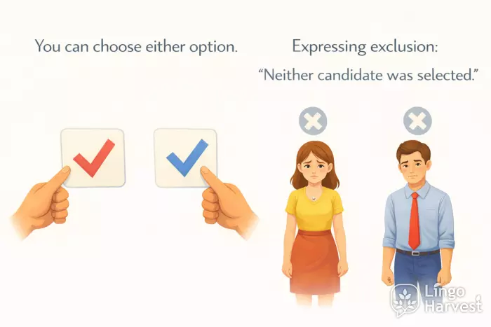 either neither grammar choice exclusion examples