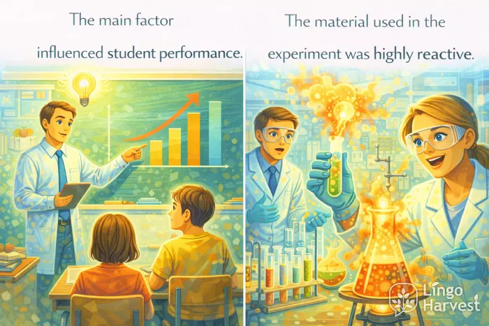 Student performance and reactive experiment illustration