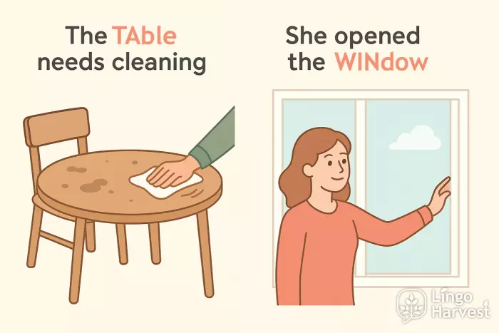 gerund phrase table cleaning past action opened window