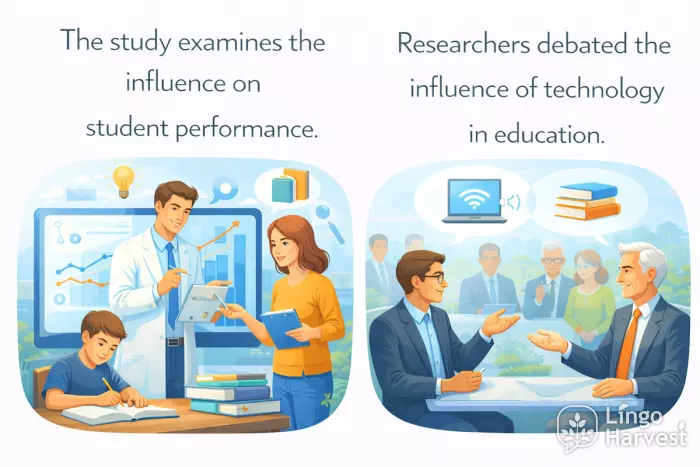 influence on vs influence of education research example