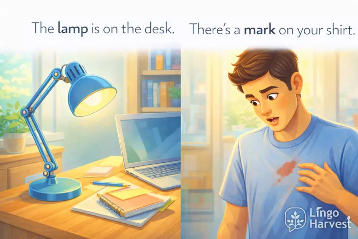 lamp on desk mark on shirt