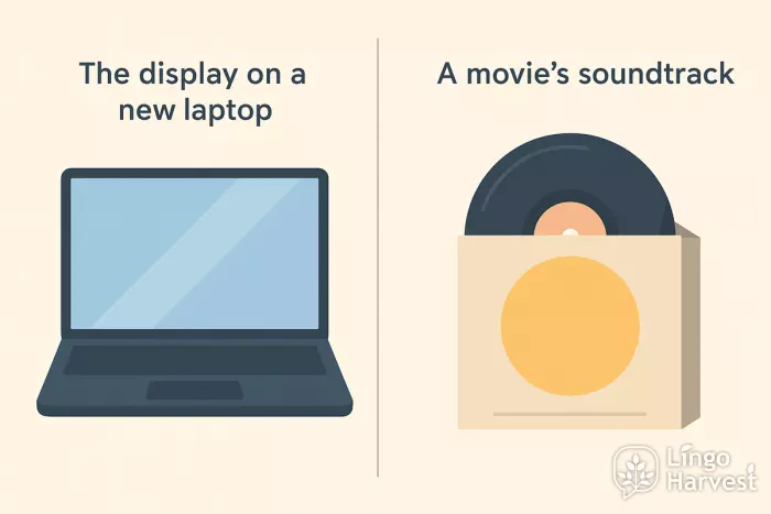 laptop display example movie soundtrack noun phrase