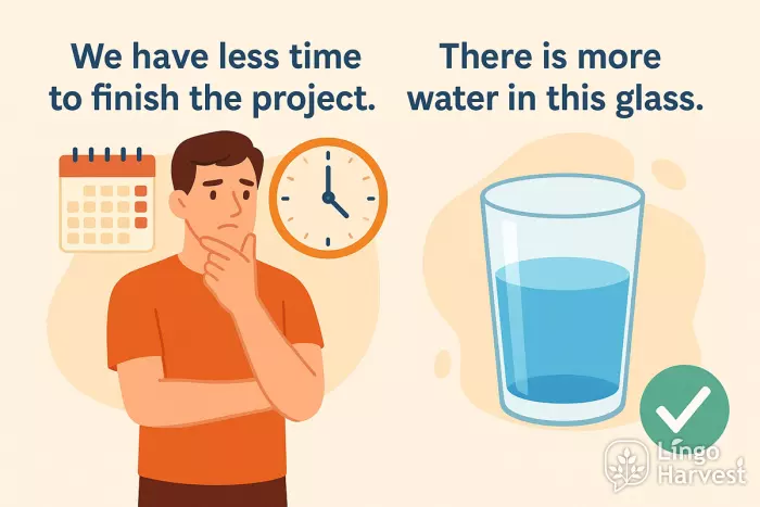 less time more water quantifier comparison