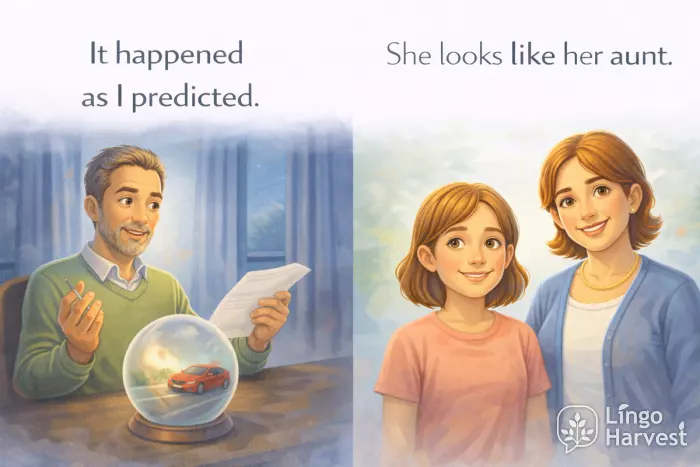 like vs as usage man prediction example girl looks like aunt