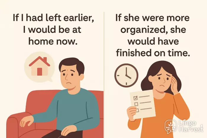 mixed conditionals left earlier home organized finished