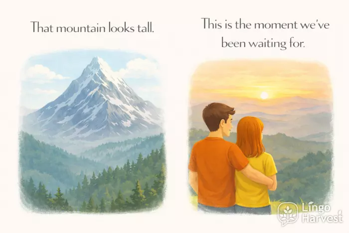 mountain looks tall landscape moment waiting couple sunrise