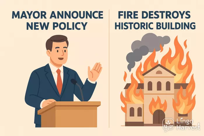 news headlines mayor policy fire destroys building