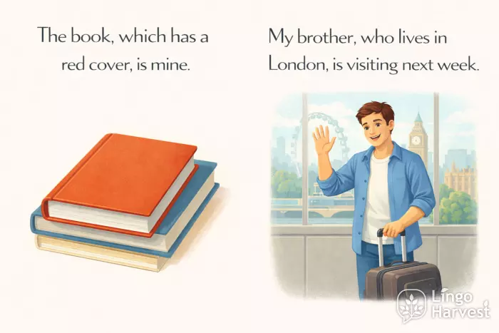 nonrestrictive clauses red book brother London visiting