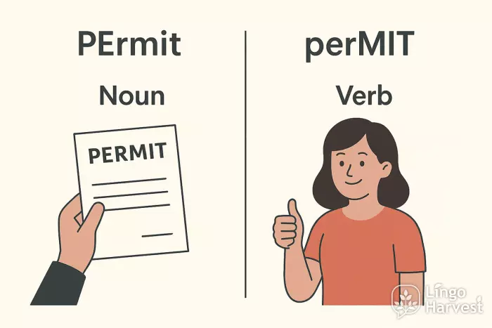 permit noun vs verb stress example
