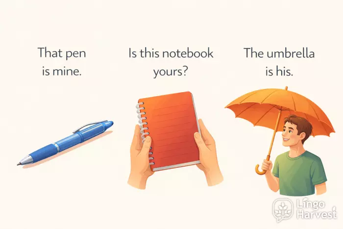 possessive pronouns examples pen notebook umbrella