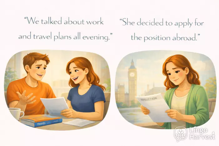 pronouns we she sentence examples work travel abroad