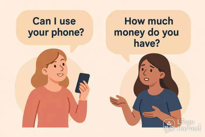 questions examples use phone how much money