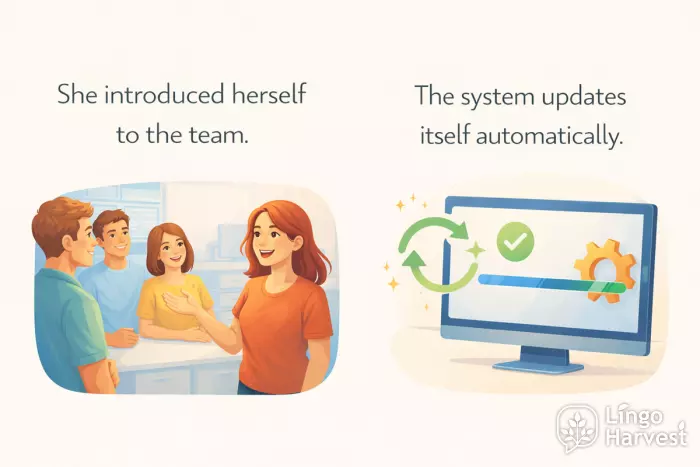 reflexive pronouns herself itself usage examples