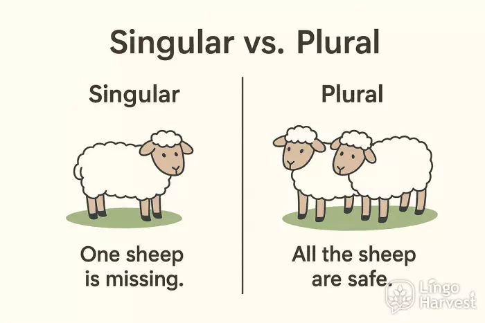singular vs plural sheep example