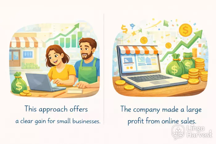 small business gains vs online sales profit