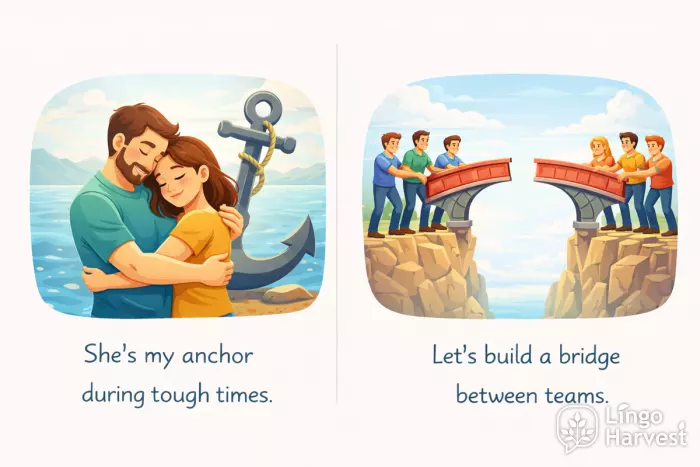 support anchor metaphor vs bridge teamwork connection