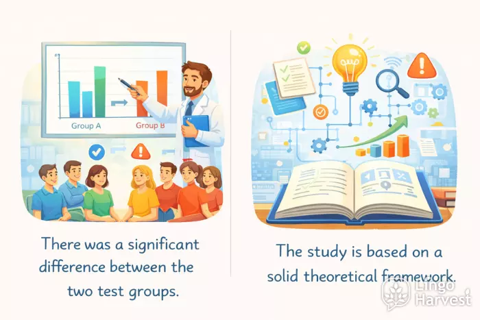 test groups difference vs theoretical research framework