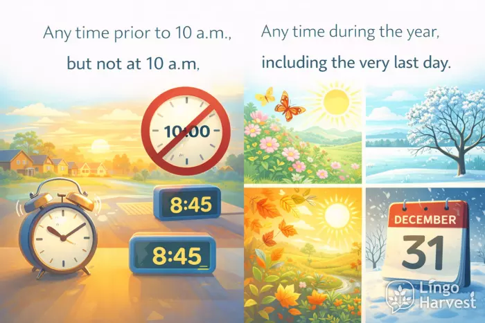 time restrictions before ten and year-round availability