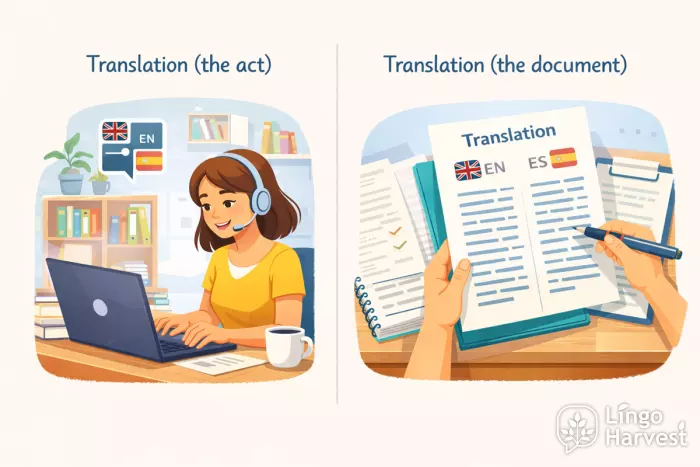 translation act on laptop vs translation document pages