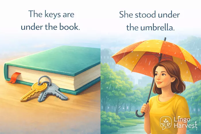 under book keys under umbrella