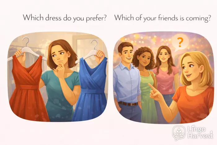 which questions choosing dress selecting friend example