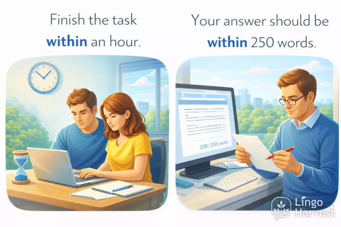 within preposition time and limit examples