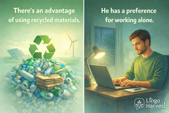 advantage using recycled materials and preference working alone