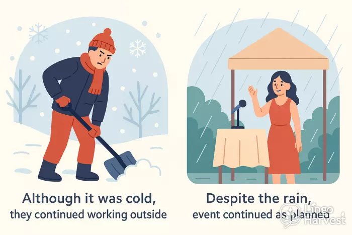although cold despite rain continued