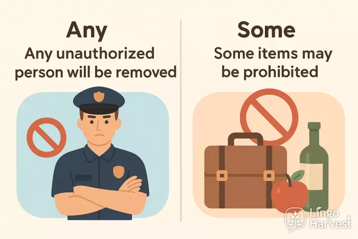 any vs some prohibition warning examples