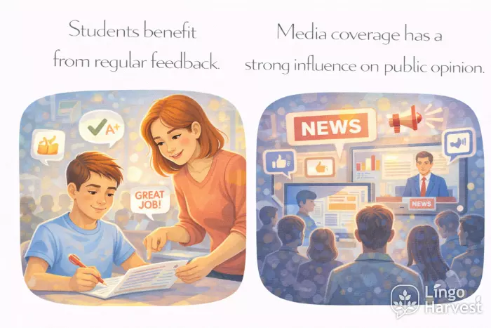 benefit from feedback example, media coverage influence public opinion