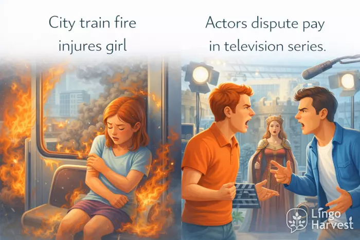 city train fire injures girl actors pay dispute